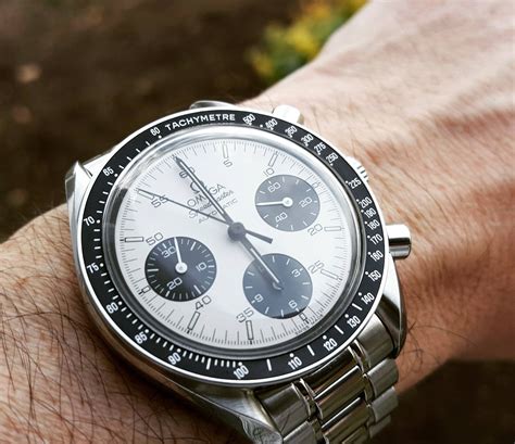 omega speedmaster white panda|omega speedmaster speedy.